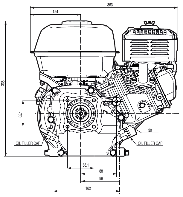honda gp 160 размеры двигателя